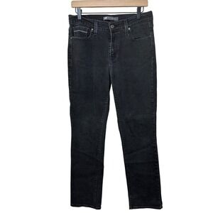 Levi's 505 Straight Leg Jeans Black Wash Denim Stitched Pocket Women's Size 8/29